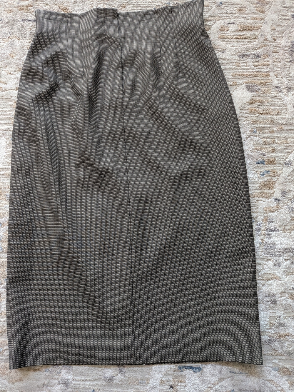 Fendi Brown Micro-Check Pencil Skirt